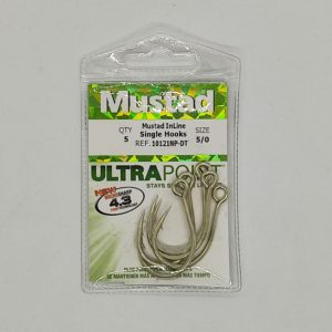 Anzuelo Mustad 5/0 In Line para Señuelos Ideal Dorado. Zonero!