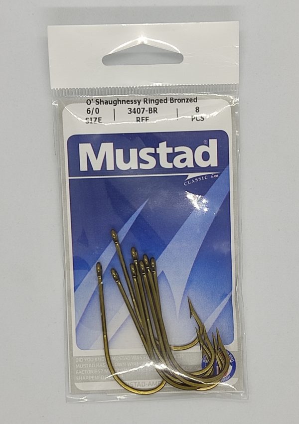 Anzuelo Mustad 3407 Bronzed Pata Larga, Variada, Dorado, Surubí. - Image 4