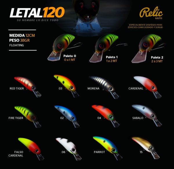 Señuelo Relic Letal 120 Banana Mediana 38g. Ideal Dorado - Image 4